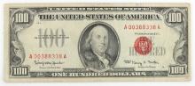 1966 SERIES RED SEAL $100 FRN BANKNOTE