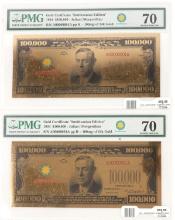 2 1934 LARGE GOLD CERTIFICATES SMITHSONIAN EDITION