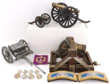 TOY CAISSON CANNON & MORTAR LOT W CAPTAIN INSIGNIA