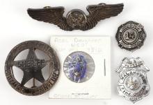 US SHERIFF FIRE DEPARTMENT BADGE AND PIN LOT OF 6