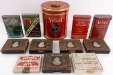 LOT OF 12 VINTAGE ANTIQUE TOBACCO CANTEENS