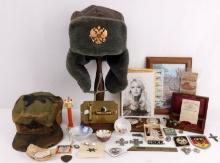LARGE LOT GENERAL ANTIQUES MILITARY BIG VARIETY
