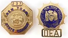 LOT OF 2 OBSOLETE NEW YORK LAW ENFORCEMENT BADGES