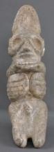 PRECOLOMBIAN TAINO SEATED SHAMAN EFFIGY ALLIGATOR