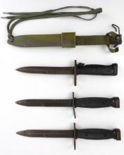 M6 WITH SCABBARD & 2 M7 WO SCABBARD BAYONET LOT