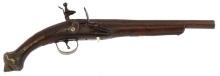 18TH C GILT DECORATED FLINTLOCK PISTOL .62 CAL