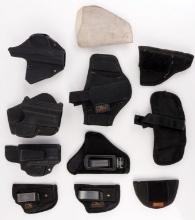 ASSORTED HANDGUN NYLON & PLASTIC HOLSTER LOT OF 11
