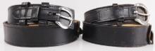 VINTAGE GENUINE LEATHER WESTERN GUN BELT LOT OF 2
