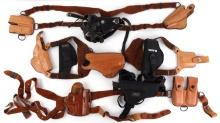 LOT OF 6 FIREARM HANDGUN HOLSTER AND MAG CLIP