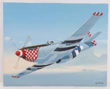 PAINTING OF A P-510 MUSTANG RAY WADDEY