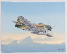 PAINTING OF A DOUGLAS A-1 SKYRAIDER RAY WADDEY