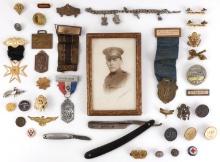 WWI WWII VIETNAM MILITARY PHOTO PIN & BADGE LOT