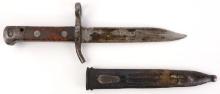 WWII BOWIE POINT FINNISH M1928 BAYONET & SCABBARD