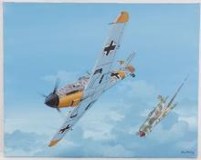 WWII GERMAN THIRD REICH ME-109 WADDEY PAINTING