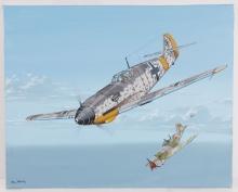 WWII GERMAN THIRD REICH ME-109 WADDEY PAINTING