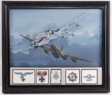 RAY WADDEY WWII GERMAN FIGHTER IN ACTION PAINTING