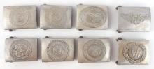 LOT OF 8 WWII GERMAN THIRD REICH BELT BUCKLES