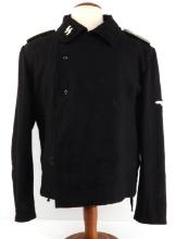 WWII GERMAN SS-VT PANZER WRAPPER BLACK WOOL TUNIC