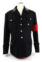 WWII GERMAN SS OFFICER TUNIC W/ INSIGNIA & ARMBAND