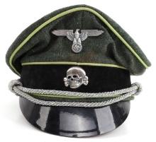 WWII GERMAN THIRD REICH SS OFFICER VISOR CAP