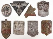 WWII GERMAN THIRD REICH SHIELDS & PLAQUES LOT OF 8