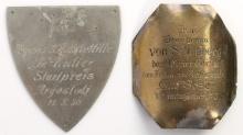 LOT OF 2 PERSONALIZED OFFICER ID PLATES