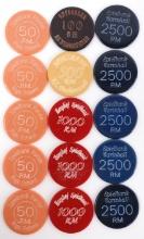 WWII GERMAN THIRD REICH 15 ASSORTED POKER CHIPS