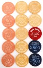WWII GERMAN THIRD REICH 15 ASSORTED POKER CHIPS