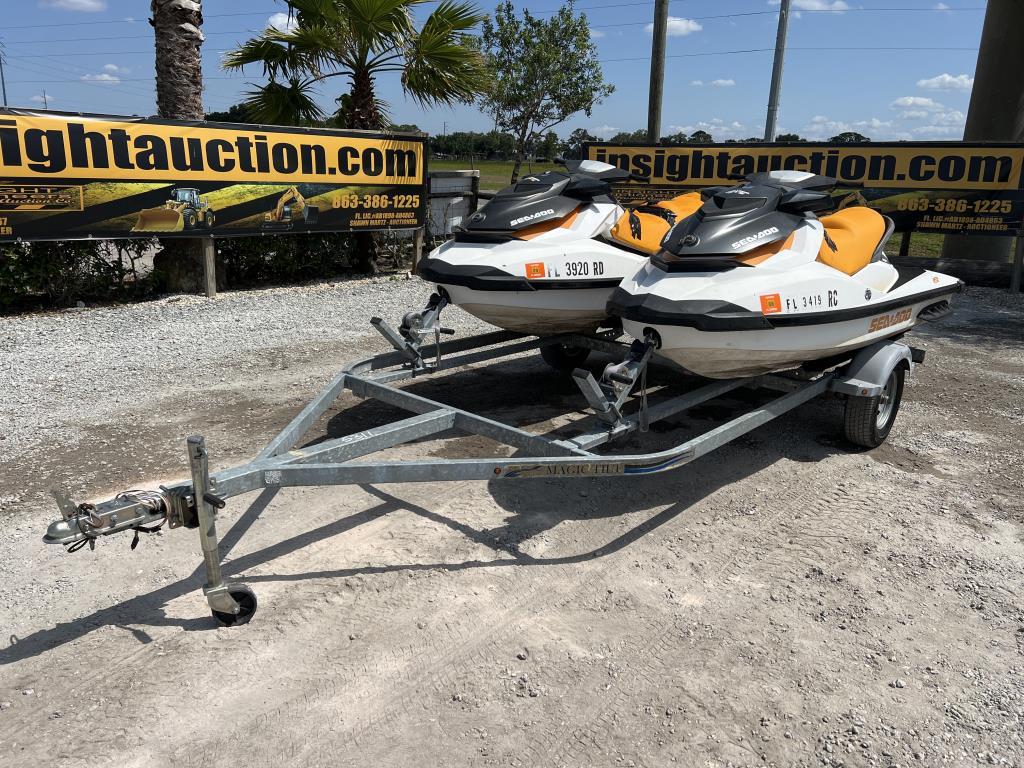 (2) 2016 Seadoo Gts Jetskis W/trailer