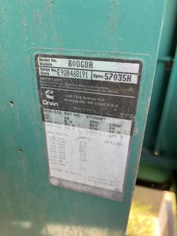 ONAN CUMMINS 80KW DIESEL STANDBY GENERATOR