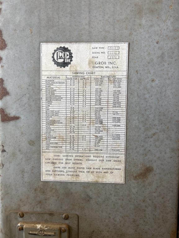 GROB 4V-18 VERTICAL BANDSAW