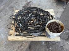 PALLET OF STEEL CHAIN SLINGS & CHAINS