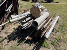 SMALL STEEL RACK W/SCRAP METAL