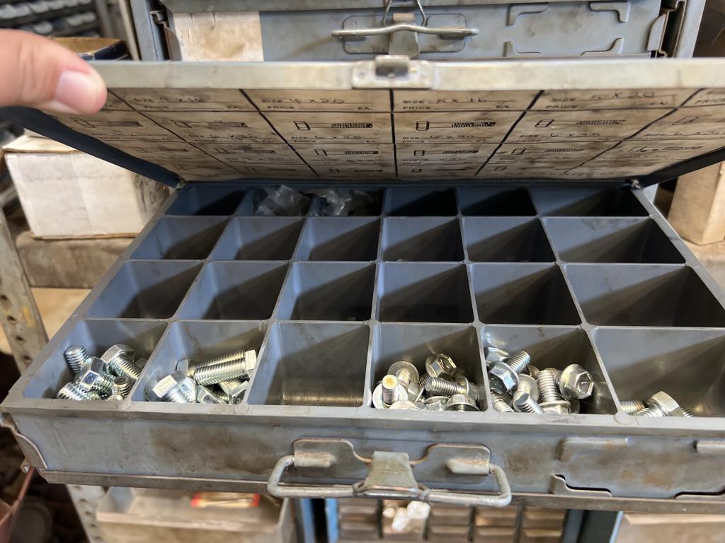 STEEL RACK W/CONTENTS