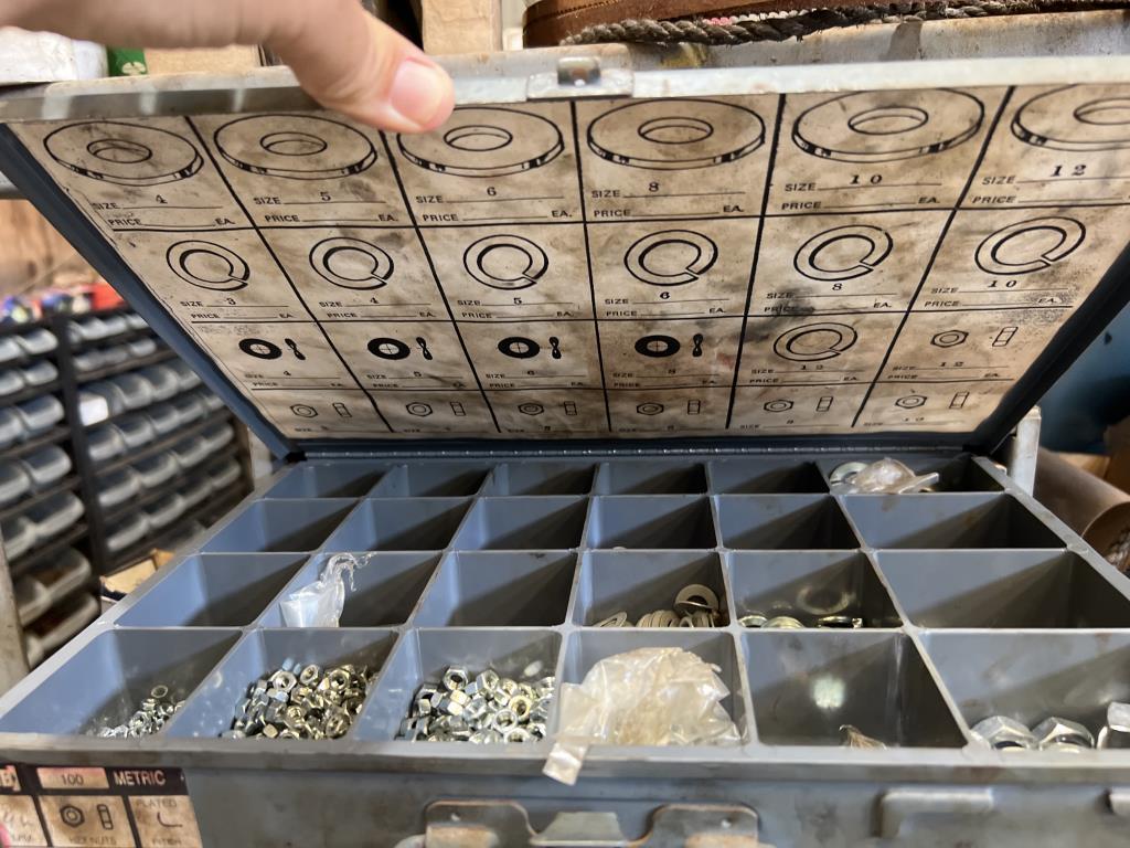 STEEL RACK W/CONTENTS