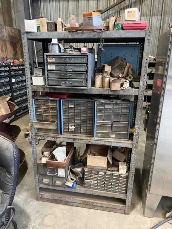 STEEL RACK W/CONTENTS