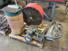 Pressure Washer, Shop Fan, Barrel