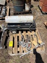 155,000 BTU HEATER & COME ALONGS