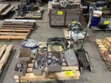 PALLET OF MISC SHOP ITEMS & FLOOR JACK