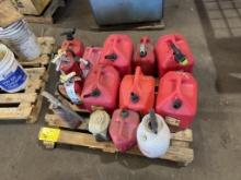 Pallet Of Gas Cans & Fire Extinguishers