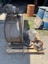 PALLET OF SHOP FAN, CHAINS, SCRAP