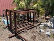 SCRAP STEEL PLATE, RACKS, SAWHORSES