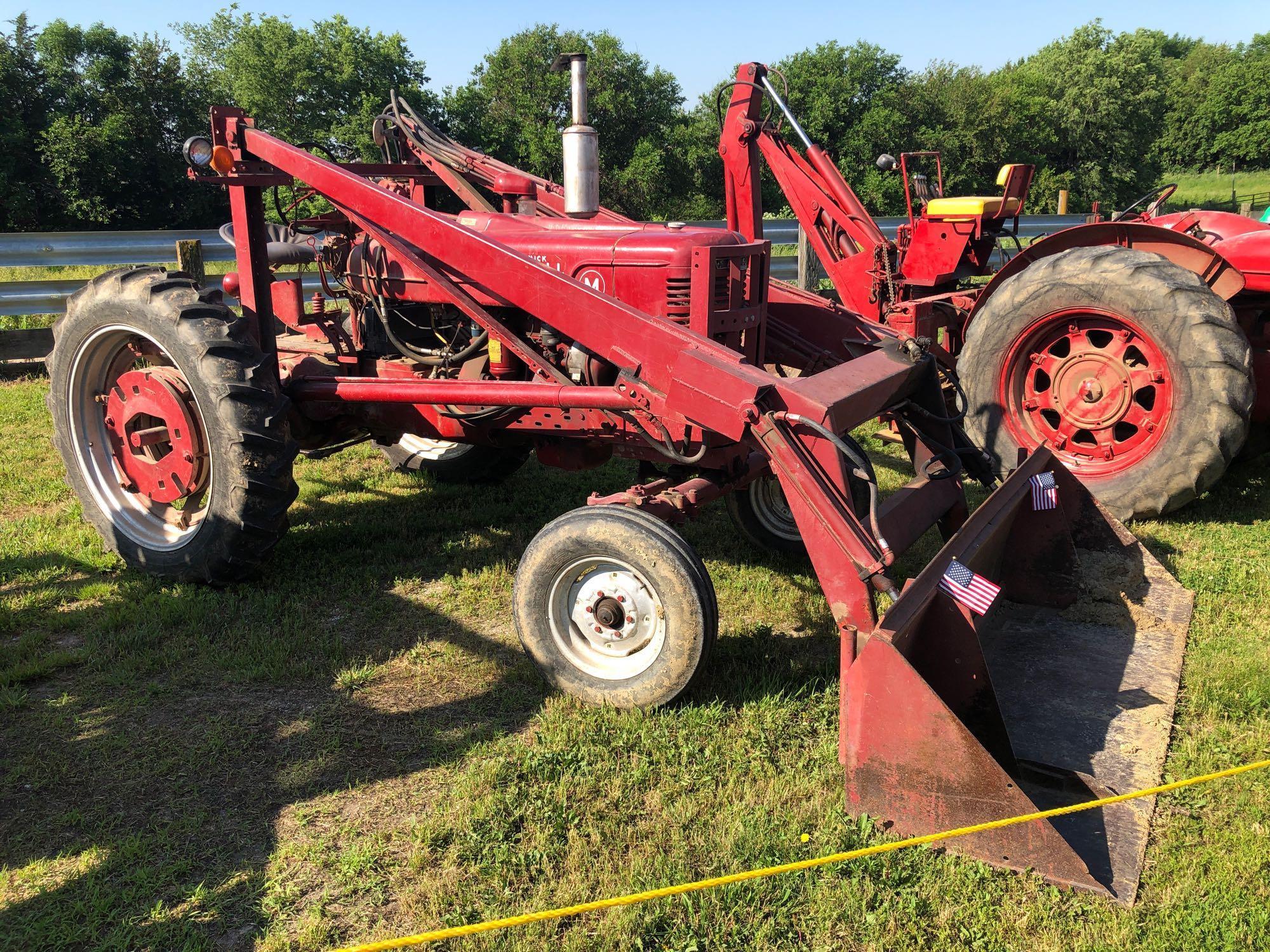 Farmall M Wide Front Tractor with Farmhand Loader, Gas, SN:FBK 22846