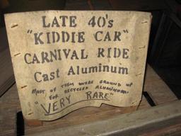 Late 40's kiddie car - carnival ride - Cast Aluminum - Most of these in the US have been recycled