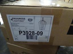 Three-light foyer fixture Brushed Nickel-P3928-09-~Pkg. dimensions: 16.18"L x 12.01"W x 6.3"H