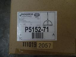 Three-light foyer fixture Brushed Nickel-P3928-09-~Pkg. dimensions: 16.18"L x 12.01"W x 6.3"H