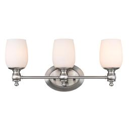 3 Light Bath Vanity (2115-BA3 PW-OP) by Golden Constance 3 Light Bath Vanity in Pewter with Opal Gla