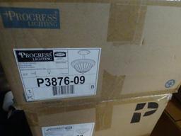 Progress Lighting-Semi-flush ceiling mount-P3876-09-Brushed Nickel-Melon-13.25"W x 12.5"H