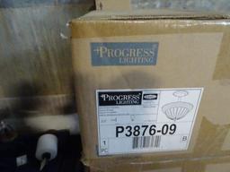 Progress Lighting-Semi-flush ceiling mount-P3876-09-Brushed Nickel-Melon-13.25"W x 12.5"H