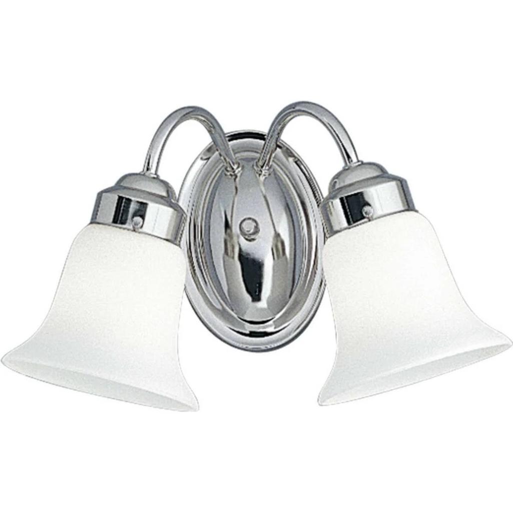 Progress Lighting -Two Light Chrome Bathroom Vanity -P3374-15, ~8.5"H x 14"W